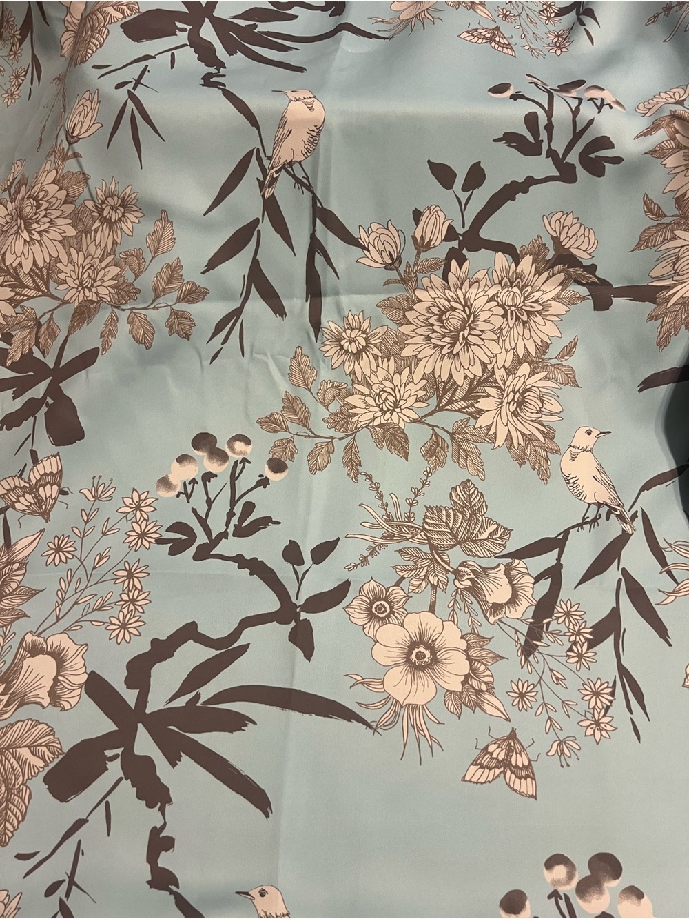 Light blue floral print panels